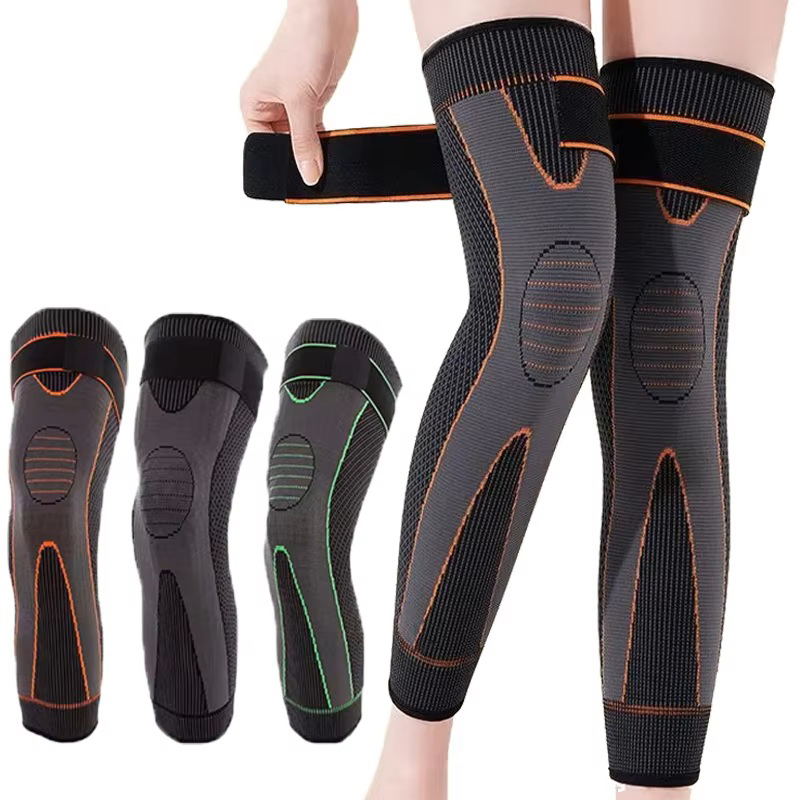 Compression Sleeve Calf - 2 Stück Kompressions-Knieschoner, Verlängerte Gestreifte Sportbandage,