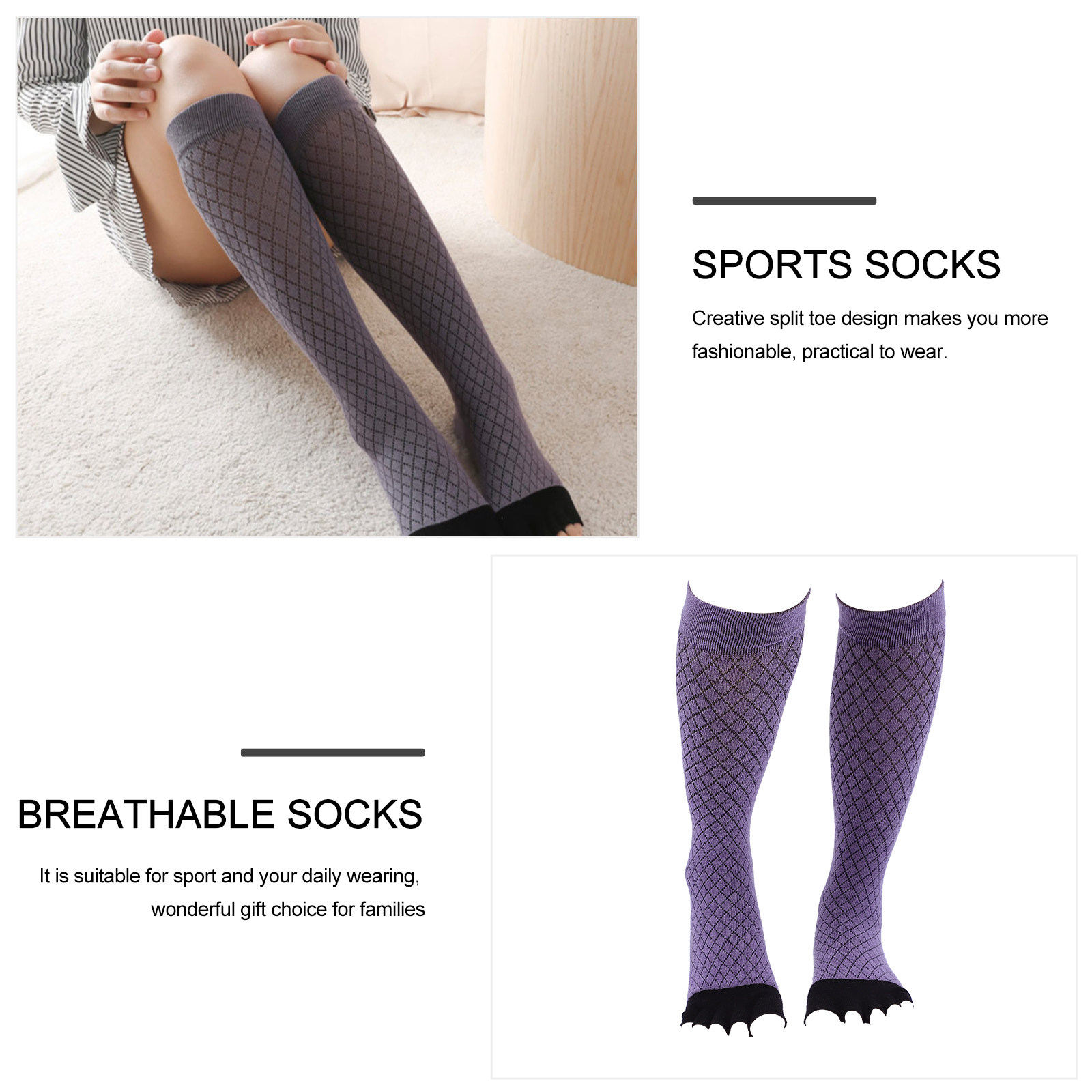 1 Paar kreative Baumwollsocken – Toe Sock Split Bewertung und Preis